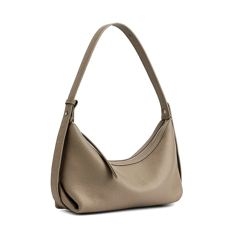 Genuine Grade Cow Leather Women's Shoulder Crossbody Purse Bag Luxury Designer Ladies Fashion Underarm Bag Female Hobo Bag 2026