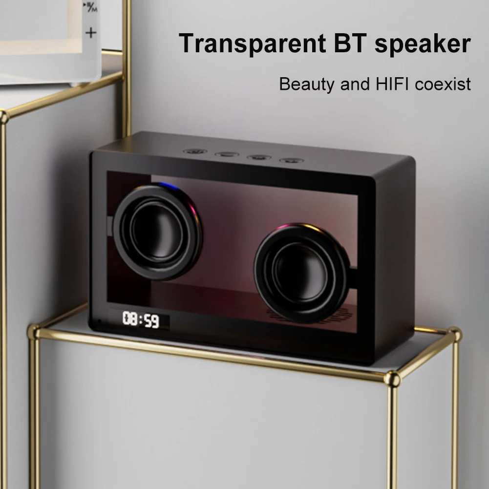 Wireless Transparent Speakers Support TF Card Portable Bluetooth-Compatible Speaker HIFI Soundbar LED Atmosphere Light