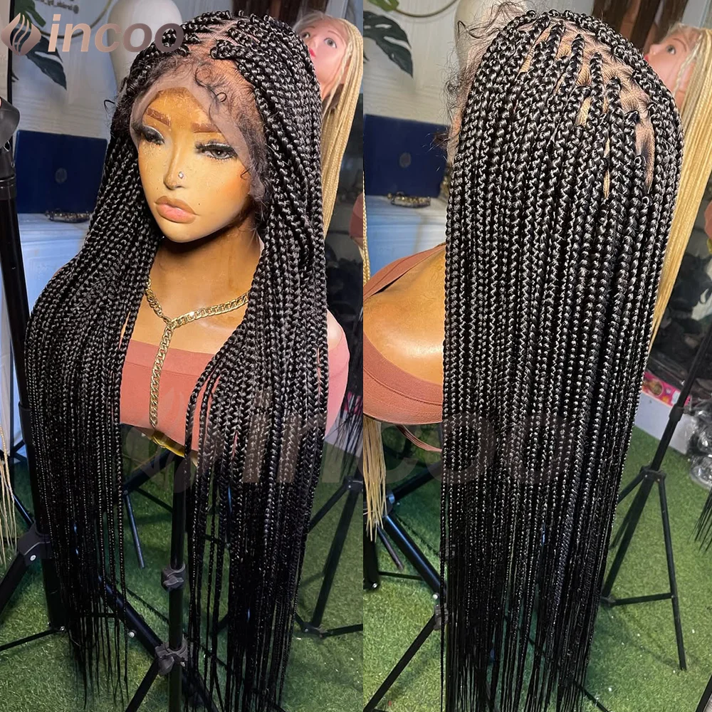 

Синтетические плетеные парики без узлов, косичка, кружевные передние парики для чернокожих женщин, полный парик шнурка, коса, африканские дешевые косички Cornrow