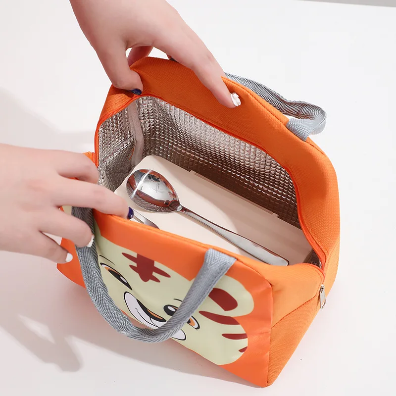 Cartoon Rabbit Lunch Box Bag, Portable Thermal Insulation Bag, Fox Pattern Bento Bag, Bring Rice Bag To Work and School