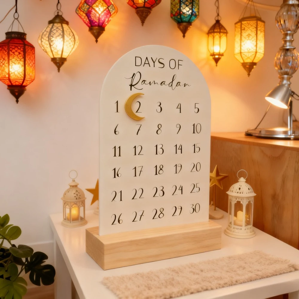 Ramadan Countdown Calendar, Magnetic Crescent Moon, Ramadan Dates, Ramadan Gifts, Ramadan Home Decor