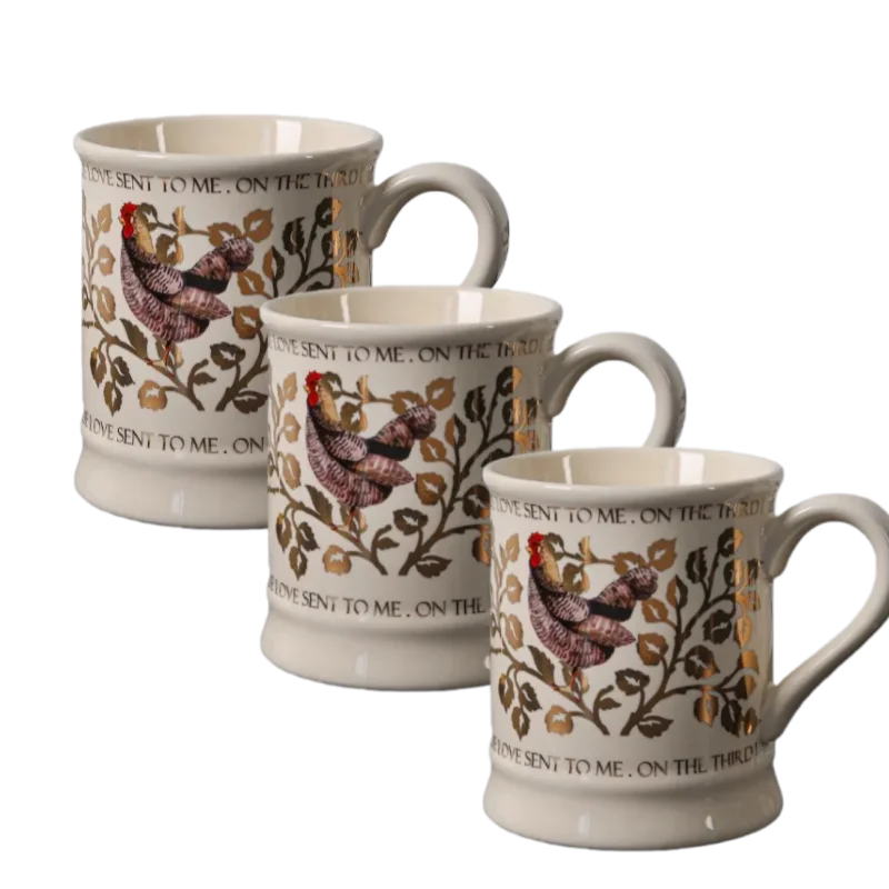 

European Style Golden Rooster Luxury Retro Gold Plated Ceramic Mug Tableware Household Drinking Water Teacup Creative Coffee Cup