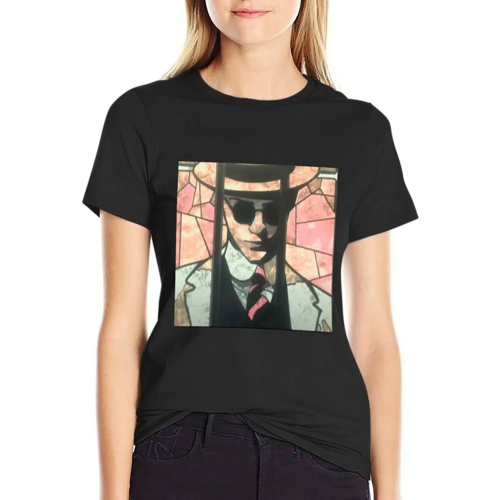 

The Corinthian stained glass T-Shirt anime clothes blacks blanks female Women clothes