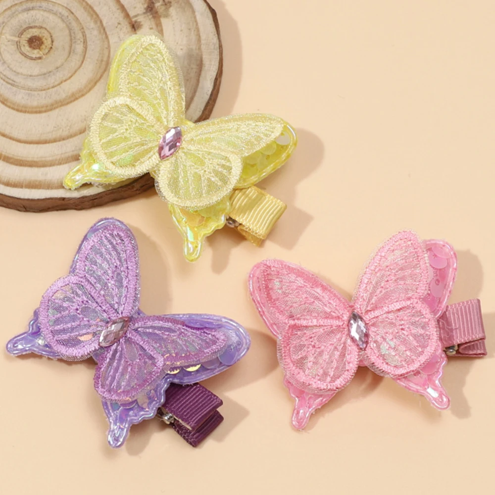 Ragazze Cute Butterfly forcine per bambini bambini Sweet Hair Clip Barrettes accessori per capelli per bambini completamente foderati regalo all'ingrosso