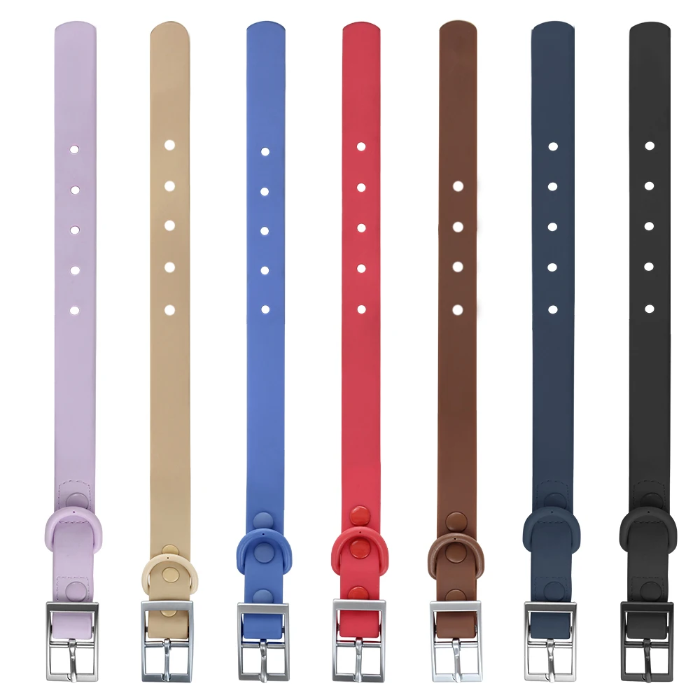 Universelle wasserdichte Hunde halsbänder mit PVC-Gummi aus Zink legierung für mittelgroßes Hunde halsband für Katzen – Detail 8