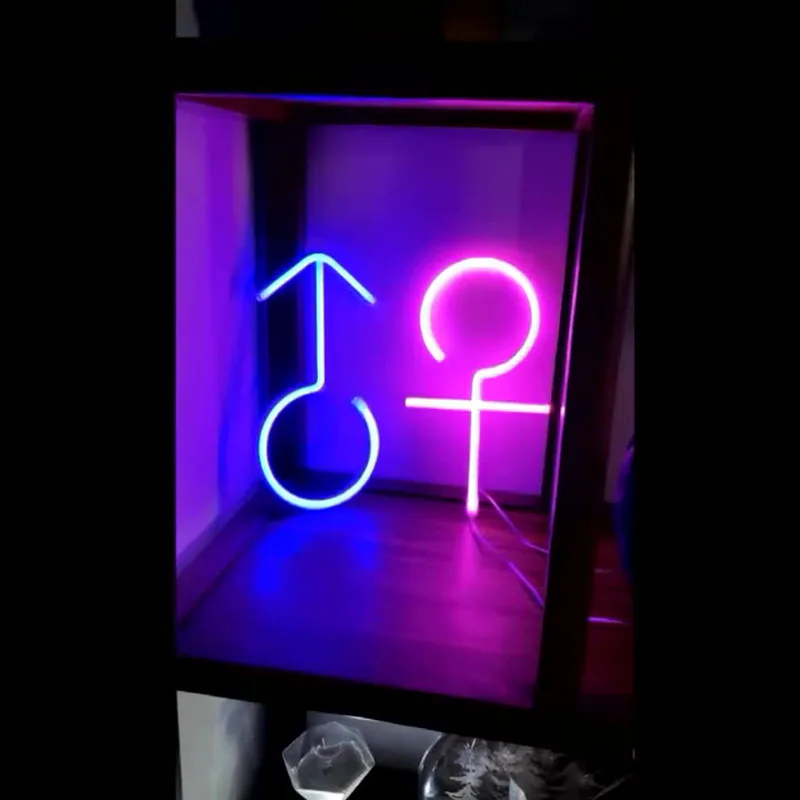 New Girl Boy Logo Neon Sign Light Creative LED Modeling Lamp Decor Room Bathroom Door for Holiday Store Background Wall