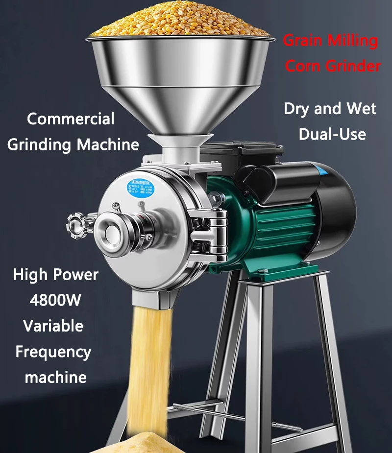 

Коммерческий шлифовальный станок Мощный фрезерный станок для зерна Соевые бобы/рис/кукурузы/разведения Шлифовальный станок для сухой и влажной кормы двойного назначения