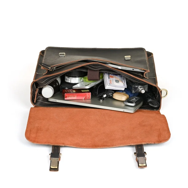 

Осенне-зимняя большая мужская сумка из воловьей кожи с верхним слоем Capaci, кожаная деловая сумка в стиле ретро, многофункциональная сумка Cuter