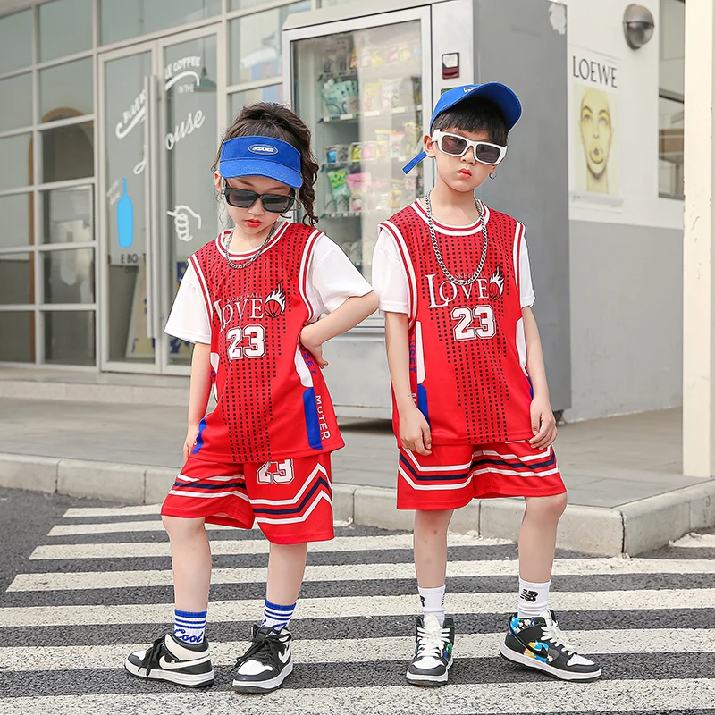 Kid Basketball Jersey Children Team Training Uniform Quick-drying Fashionable Comfortable Boy Girl Shirt Sportswear Tracksuit