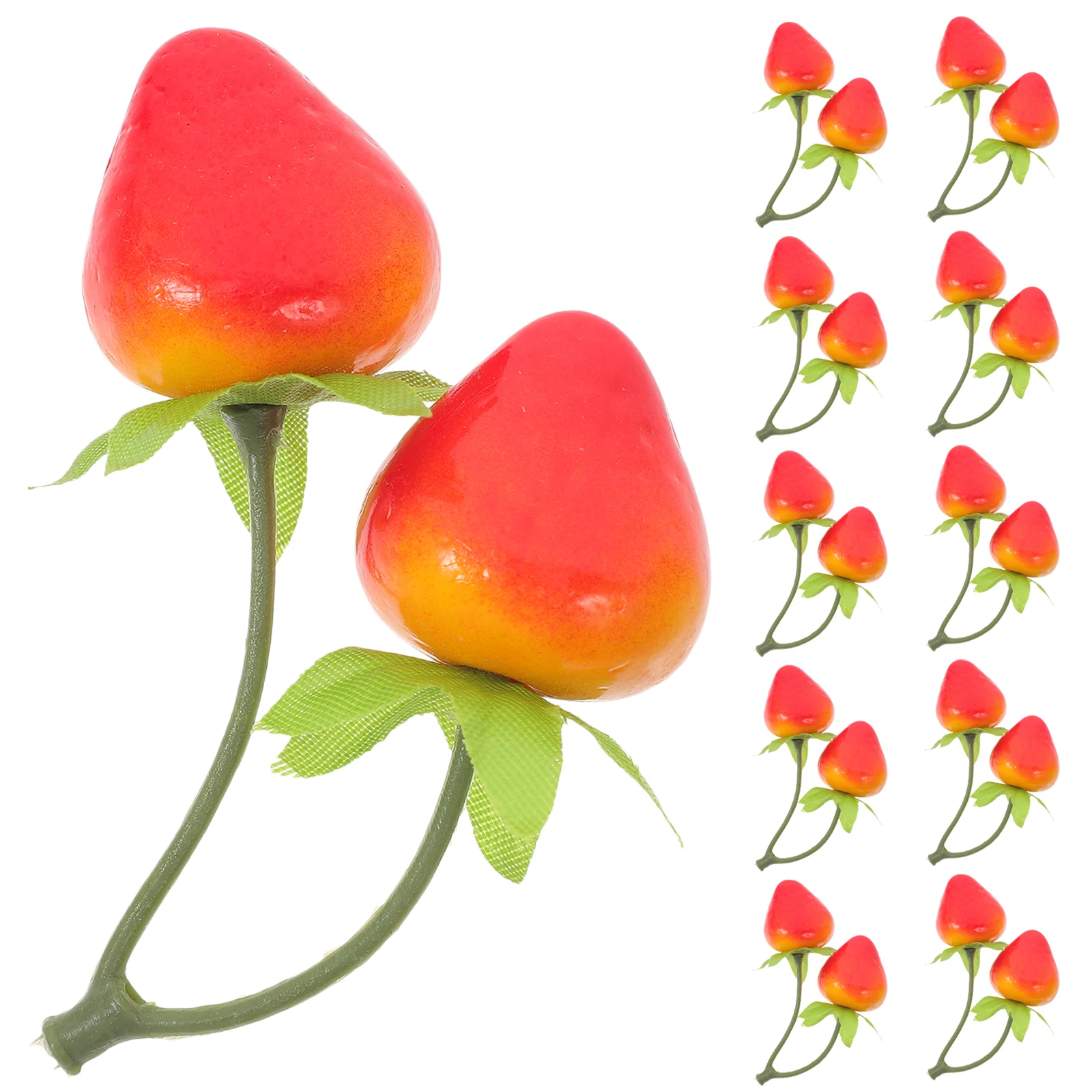 

20 Pcs Artificial Strawberries Mini Fruit Fake Fruits Lightweight Realistic Desk Decor Fruit Baskets Table Centerpieces