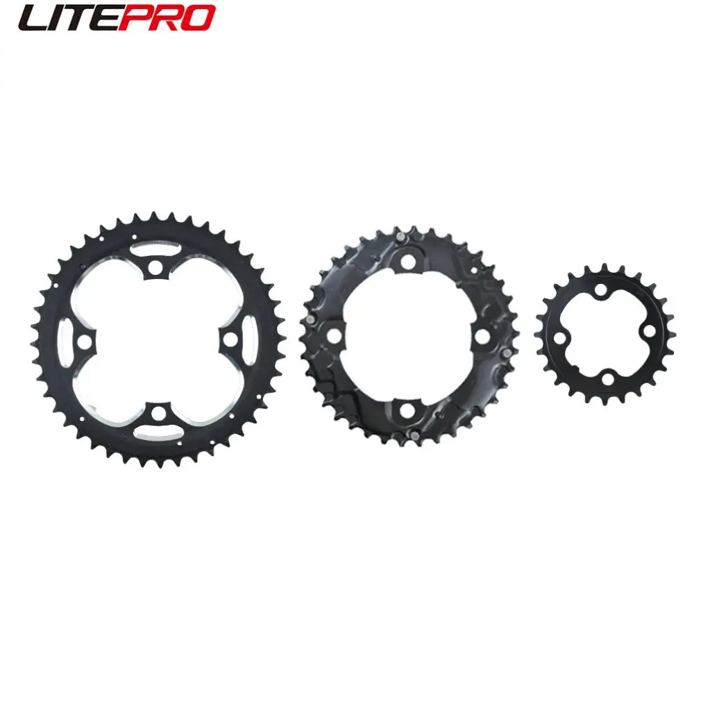 Litepro Folding Bicycle 24 39 44T Steel Black Chainring BCD 64 104MM Sprocket For MTB Bike 4 Claws Crank Chainwheel