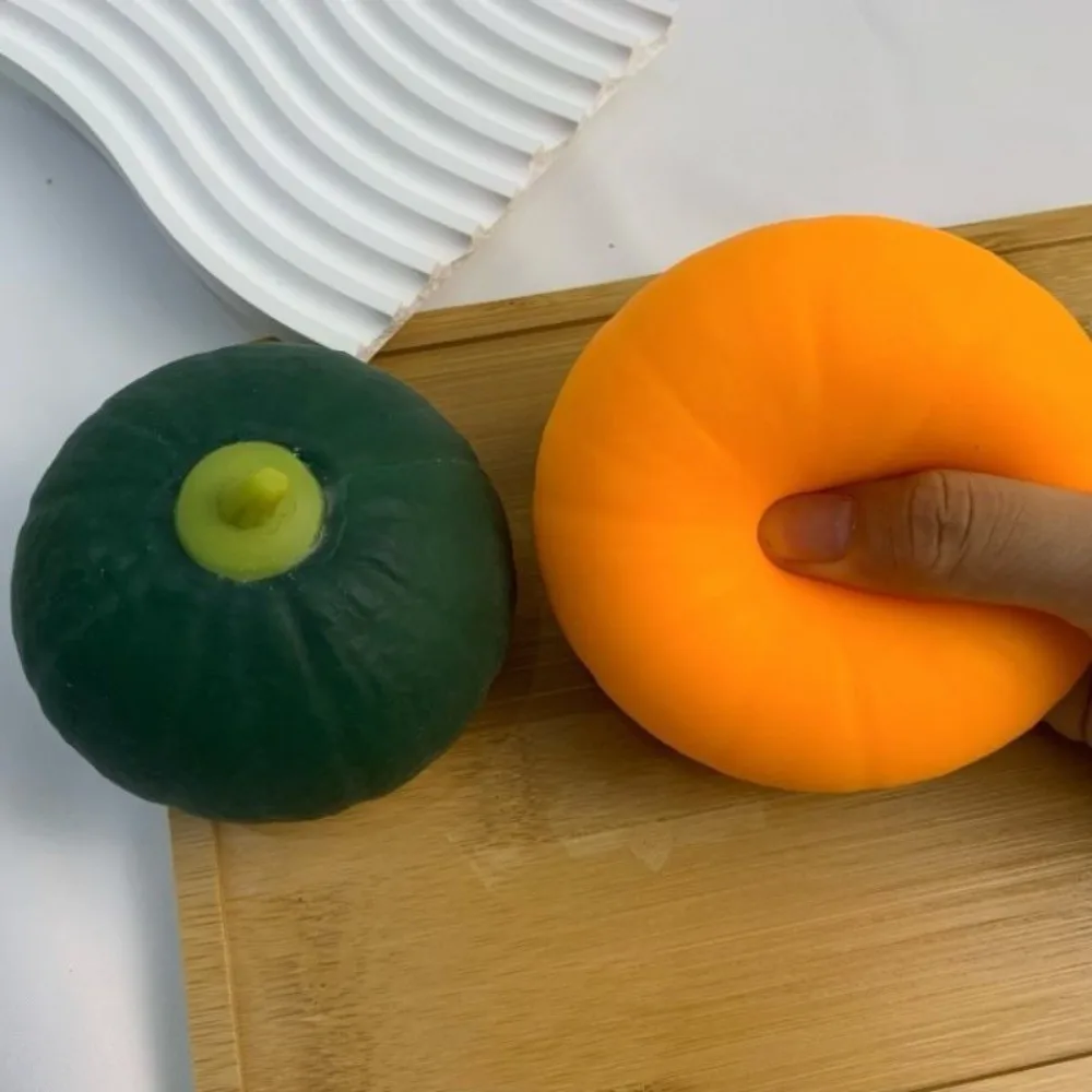 Realistic Simulation Pumpkin Squishy Soft Texture TPR Material Fruit Squeeze Sensory Design Skin-friendly