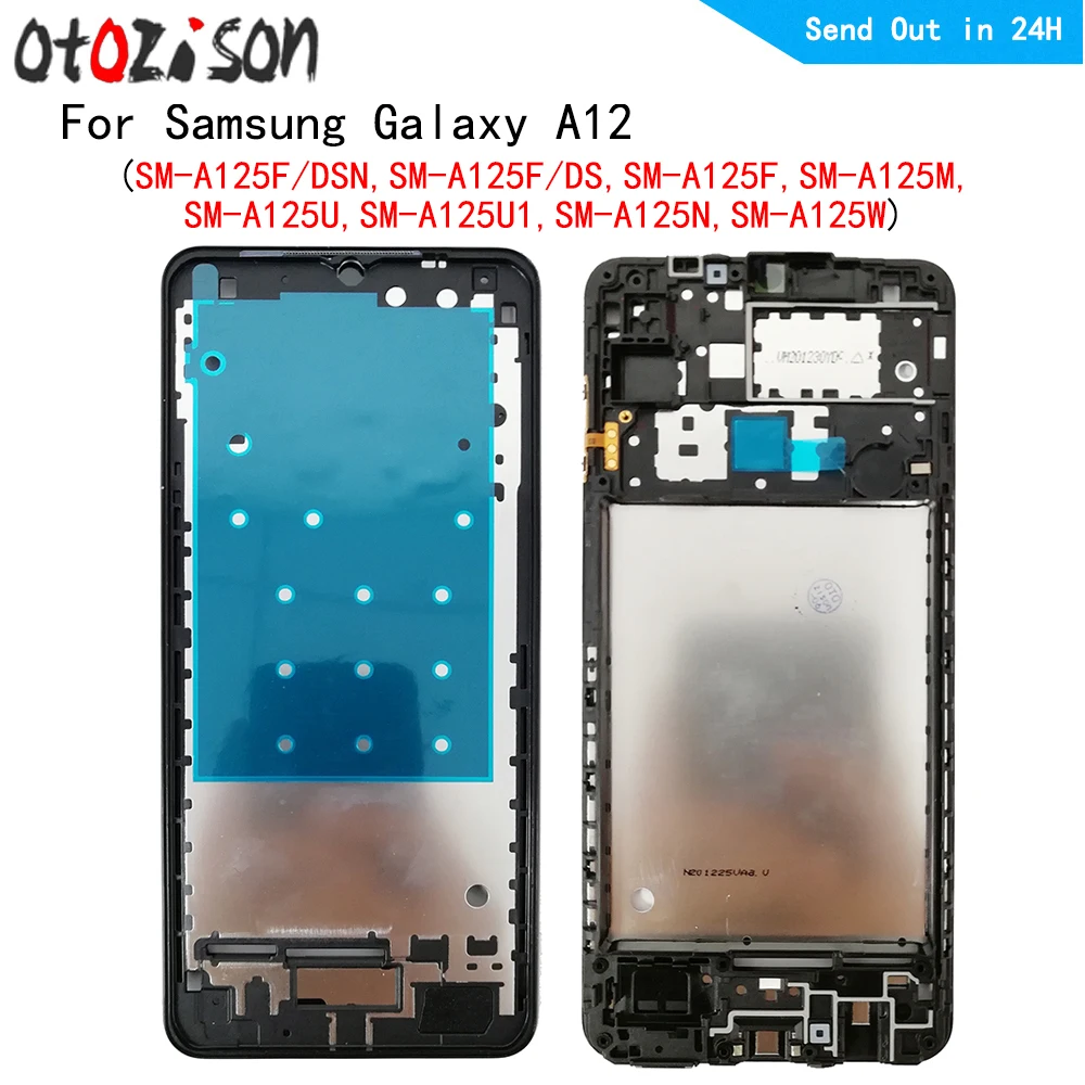 Housing Middle Frame LCD Bezel Plate Panel Chassis For Samsung Galaxy A12 SM-A125F, SM-A125M, SM-A125U Phone Middle Frame