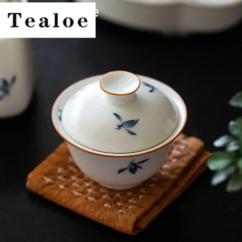 

85 мл чистая ручная роспись бабочка орхидея искусство керамический Гавань бытовой чайник кунг-фу чайная варенька одна рука захватная чаша подарок