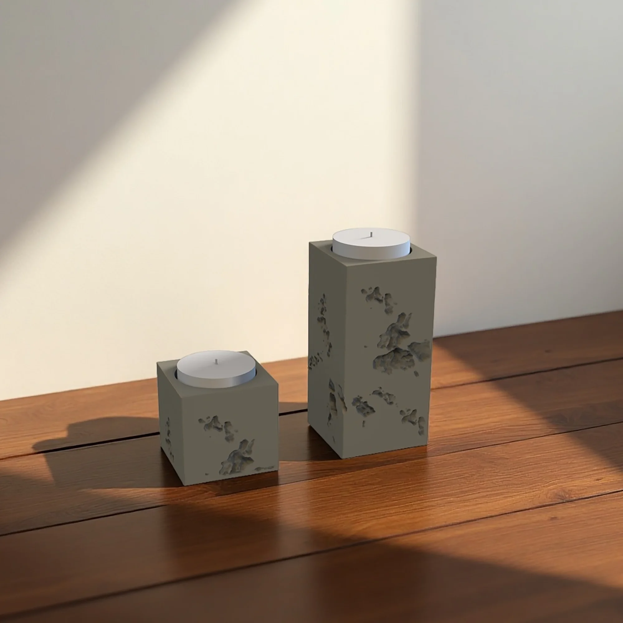 Silikonform mit quadratischer Steinstruktur für Beton, Zement, Teelicht, Kerzenhalter, DIY, geometrische Heimdekoration, Basteln