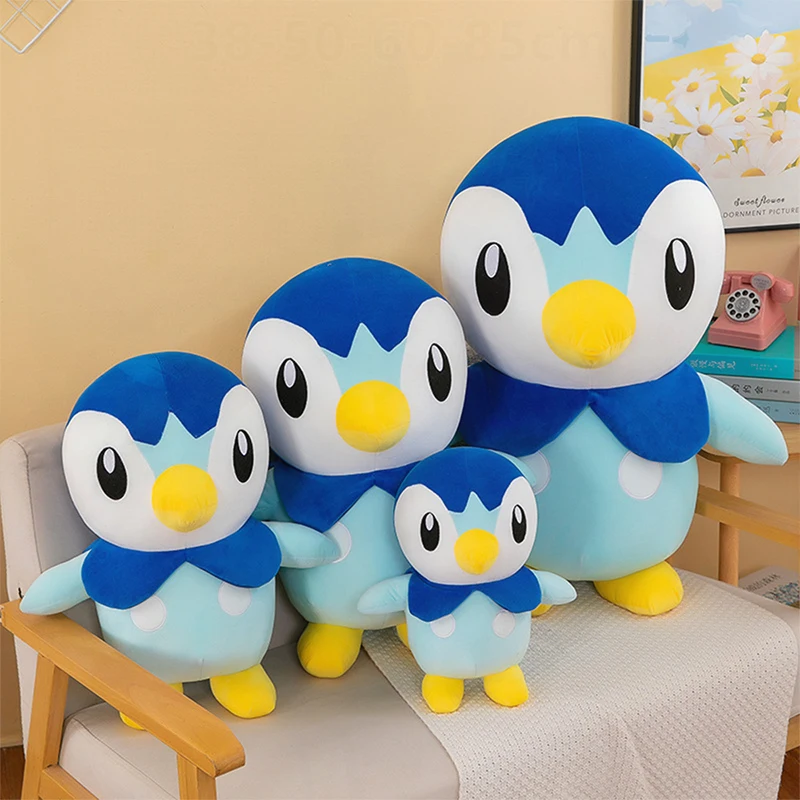 Brinquedos de Pelúcia Kawaii Piplup de 60cm, Bonecos de Pokémon, Almofada Grande e Macia para Crianças, Presente de Aniversário e Natal por Atacado