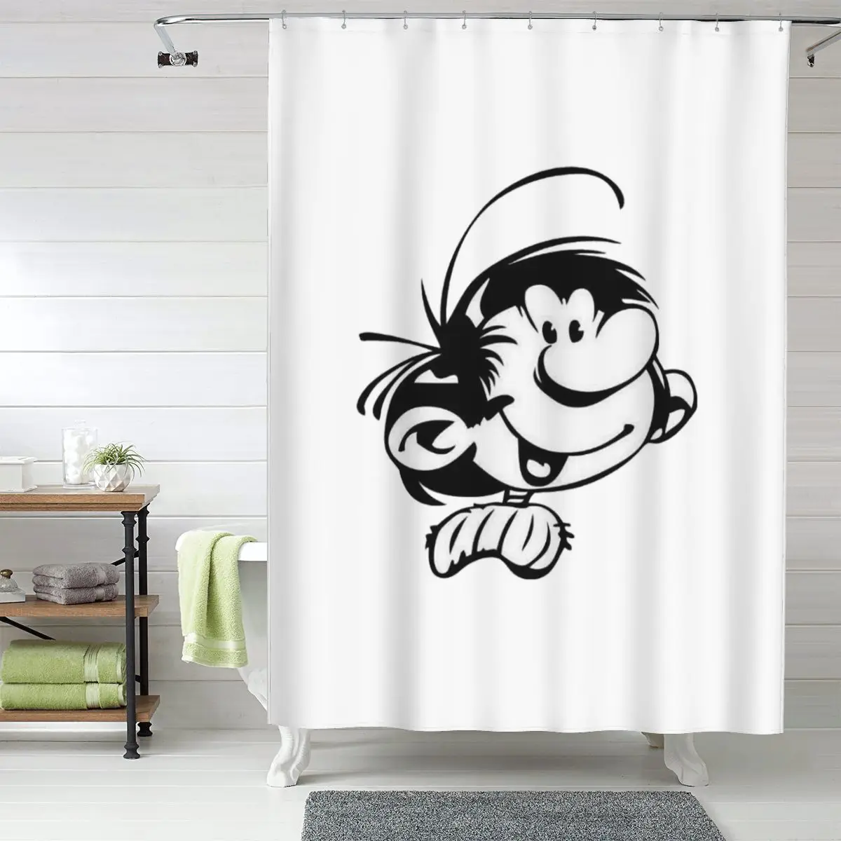 

Занавеска для душа Gaston Lagaffe Big Ben, полиэстеровая, водонепроницаемая, для ванной комнаты, с крючками