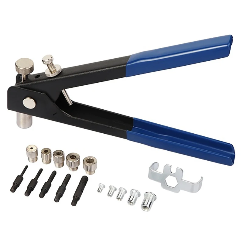 150pcs/1set Threaded Rivet Nut Kit Mixed Aluminum Alloy Rivet Nut Gun Set M3 M4 M5 M6 M8