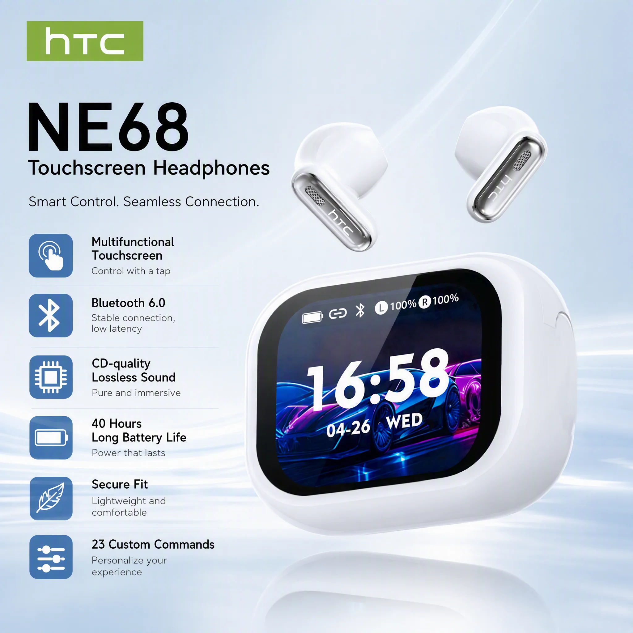 HTC NE68 AI Translator Bluetooth Earbuds
