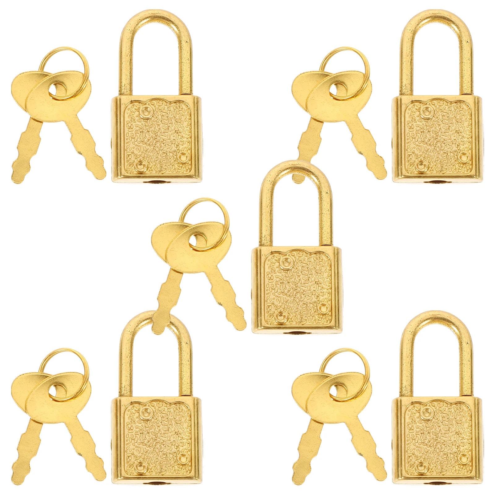 5 Sets Treasure Box Small Lock Head Decor Vintage Key Chest Toy with Chinese Old Style Plastic Mini Locks Child
