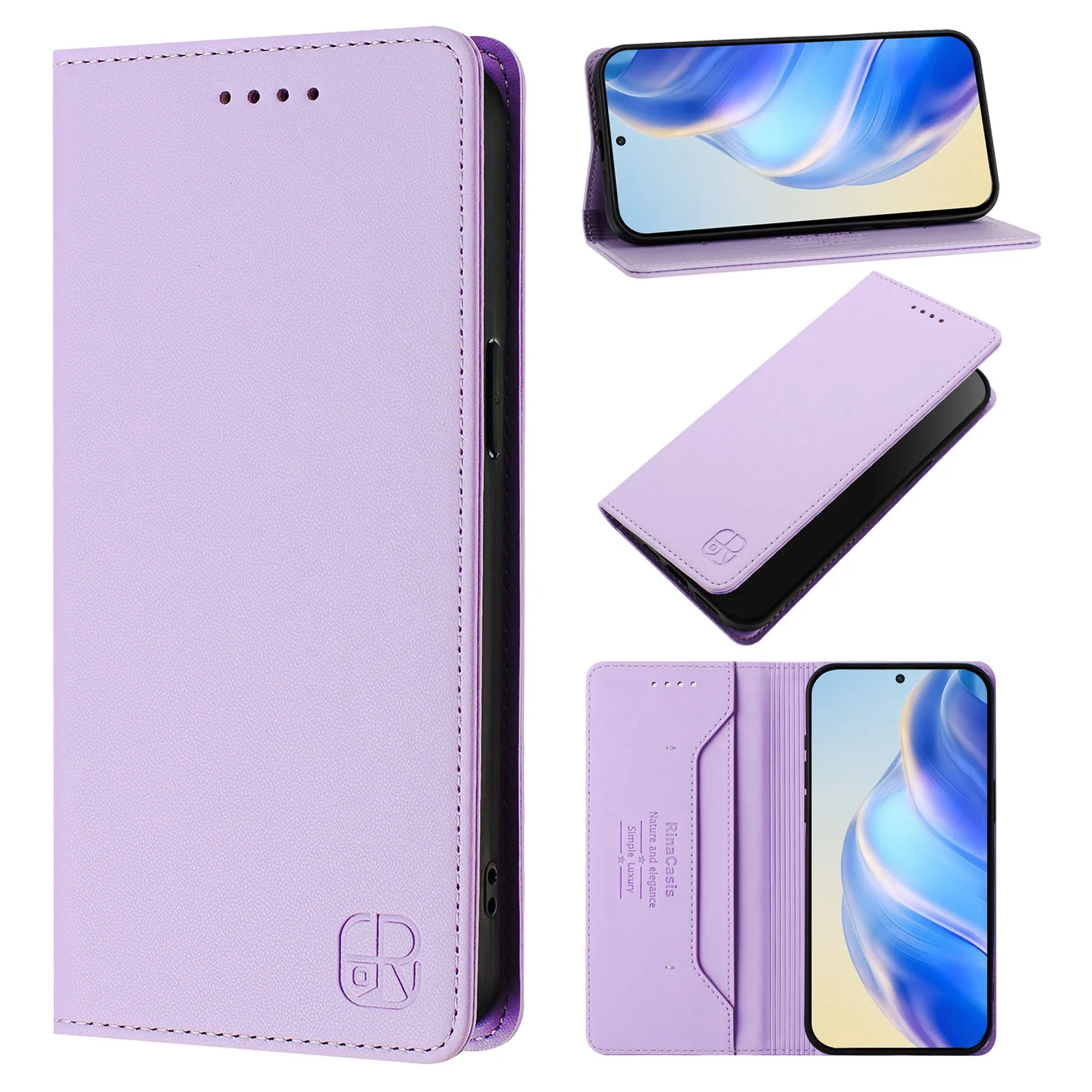 Funda con tapa y hebilla magnética para HTC U24 Pro, Funda de cuero con 2 ranuras para tarjetas, bloqueo RFID, Funda tipo billetera para HTC U24 Pro