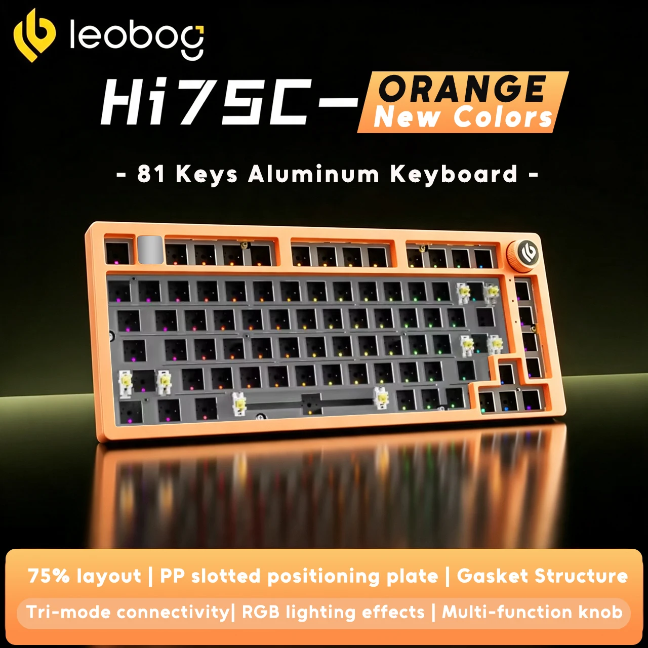 Leobog Hi75C Gaming Aluminum Wireless Mechanical Keyboard Kit Hi75 Hi75C Pro 81Keys Bluetooth 2.4G Wired Hotswap Gamer Keyboard image 3