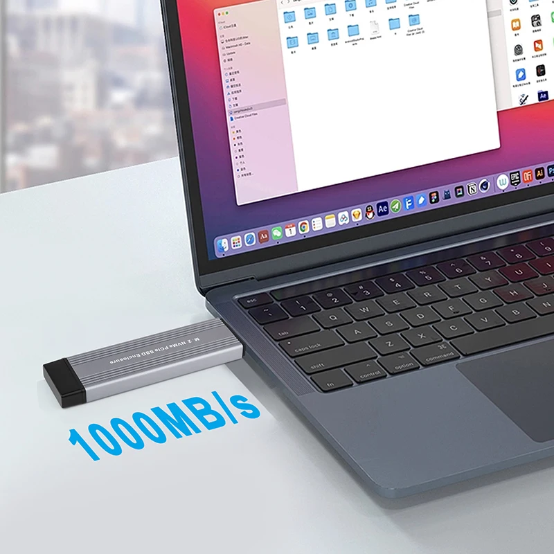 Obudowa M.2 SSD NVME Zewnętrzna obudowa M.2 NVME SSD Case Box USB3.1 Type-A + USB 3.2 Gen 2 Type C 10Gb NVME na USB Adapter + pasek