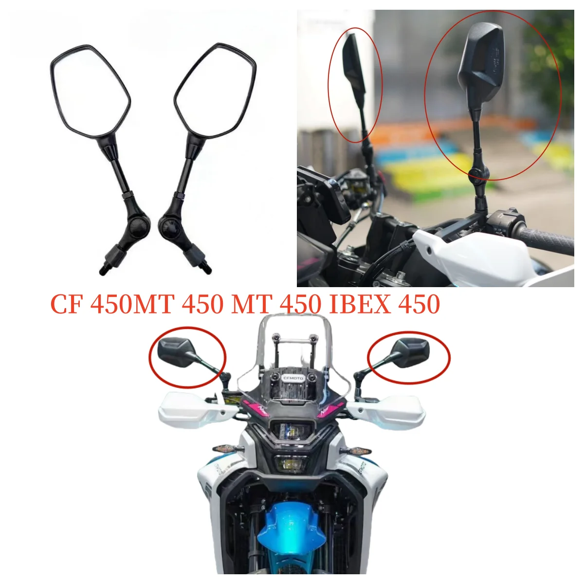 

For CF 450MT 450 MT 450 IBEX 450 Original Accessories 450MT CF400-8-8A Original Mirror Rearview FIT 450MT FIT