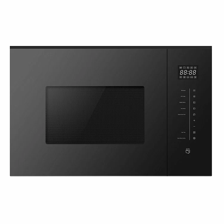 Black glass microwave with grill 25L full touch built-in microwave