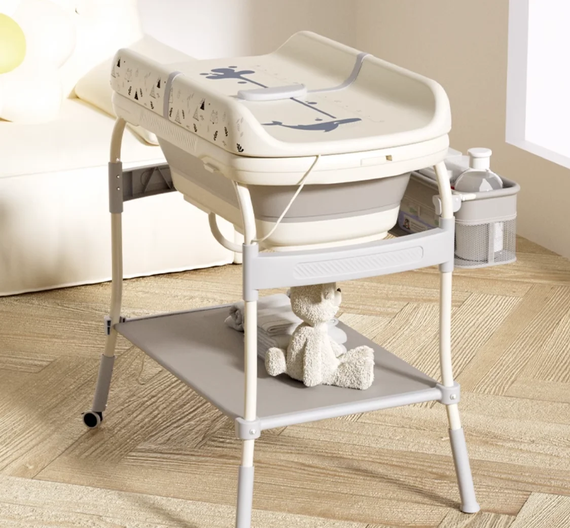 Diaper table mobile crib massage nursing table newborn diaper change touch bath multi-function