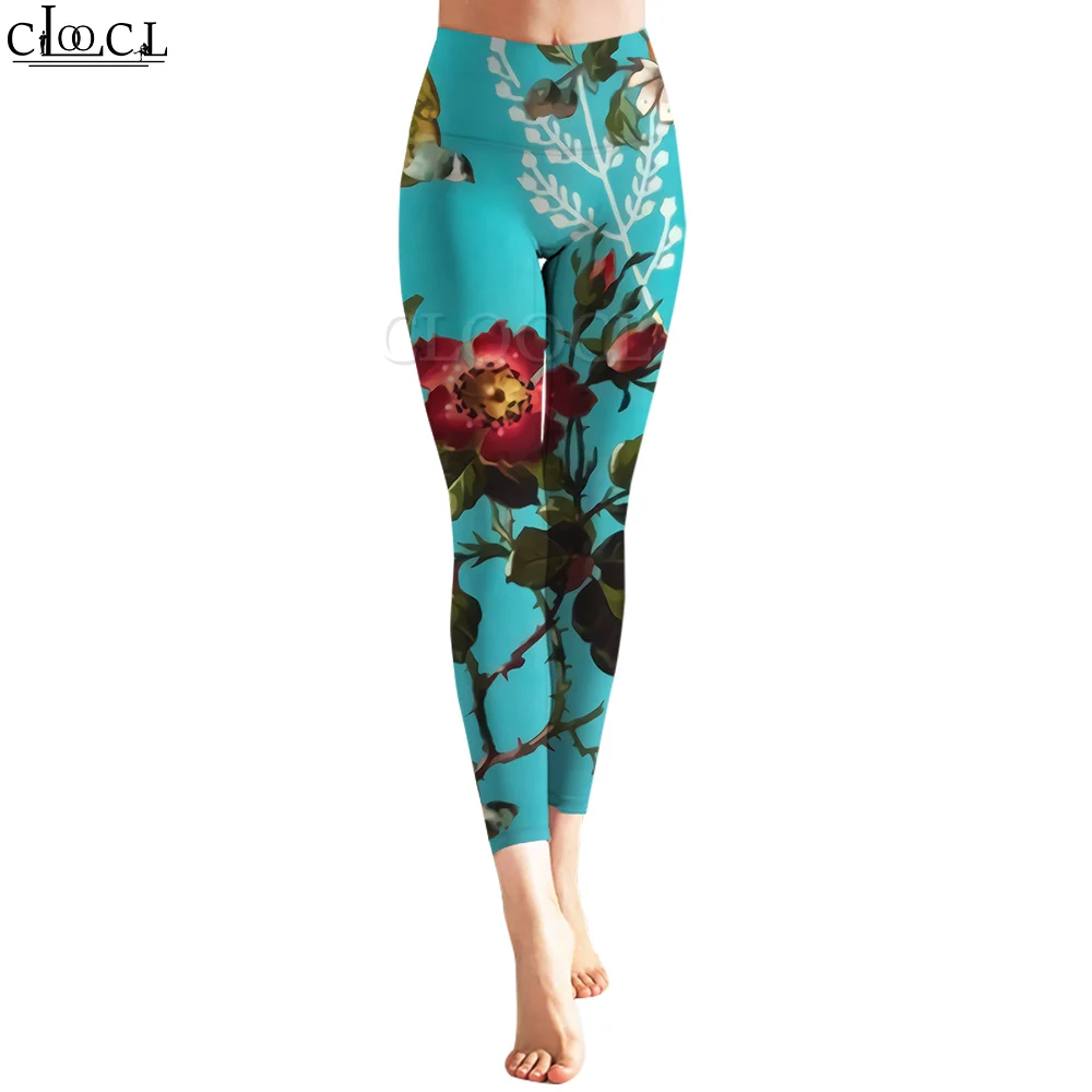 

CLOOCL Women Legging Beautiful Camellia Pattern 3D Printed Trousers High Waist Stretch Fitness Sports Leggings Exercise Shaping