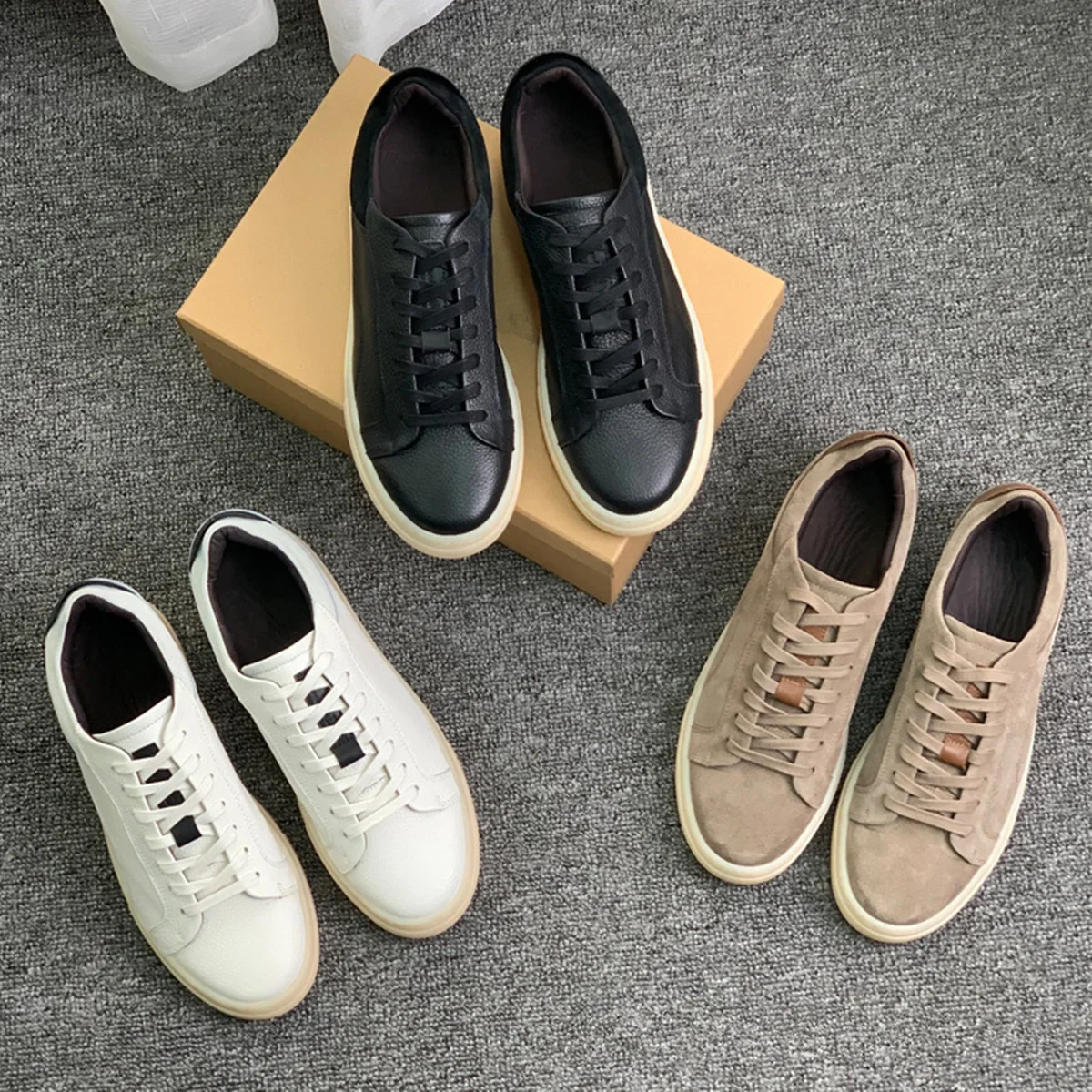 

Jenny&Dave British Fashion Men Casual Sneakers Man Shoes Minimalist Leather Men's Shoes Top Qualirt Comfortable Flats Shoes