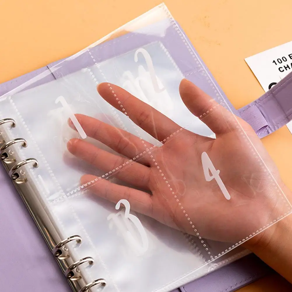 Management Binder Water-resistant Binder with 100 Envelopes Money Saving Challenge Tracker Cash Envelopes Binder for Planning