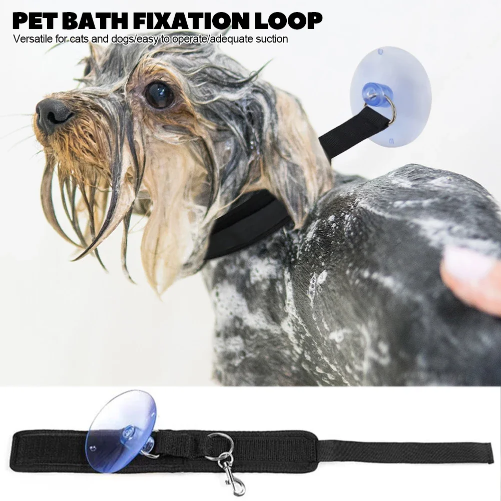 Pet Bath Fixation Strap with Sucktion Cup Cat Dog Shower Restraint Strap Anti Scratch Strap Pet Bathing Grooming Tool