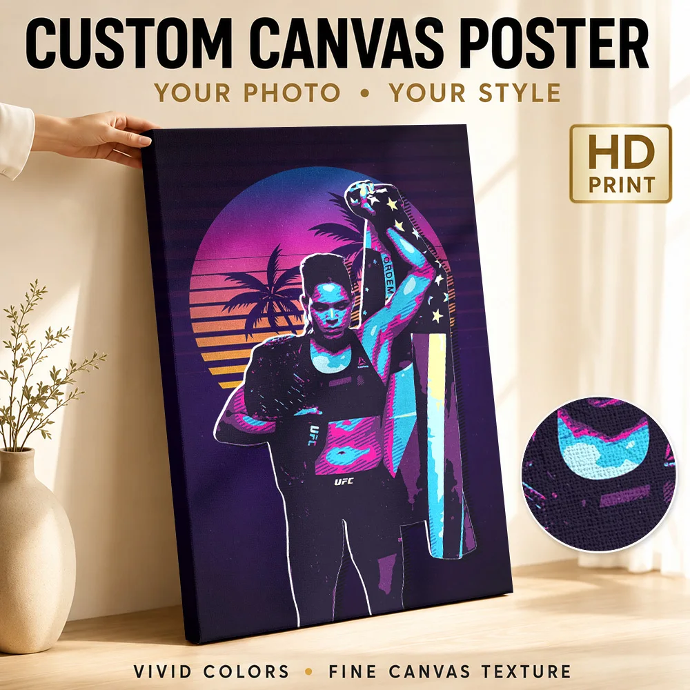 AMANDA NUNES Canvas Poster Custom Photo Modern Aesthetic Wall Paintings Decoration for Bedroom Ready to Hang Housewarming Gift