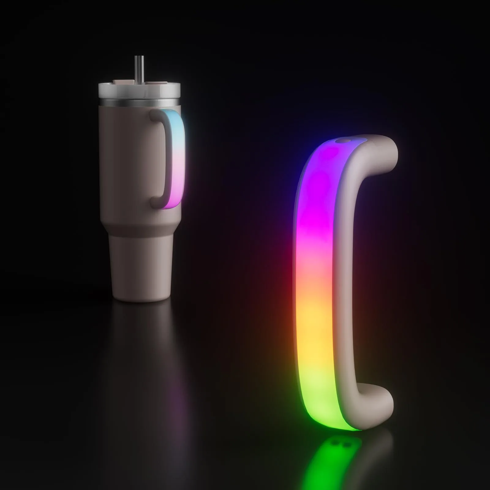 1pcs Tumbler Handle For Stanley Cups  LED Luminous Handle Anti Skidding Water Bottle Handle Accessories N1F1 view 2