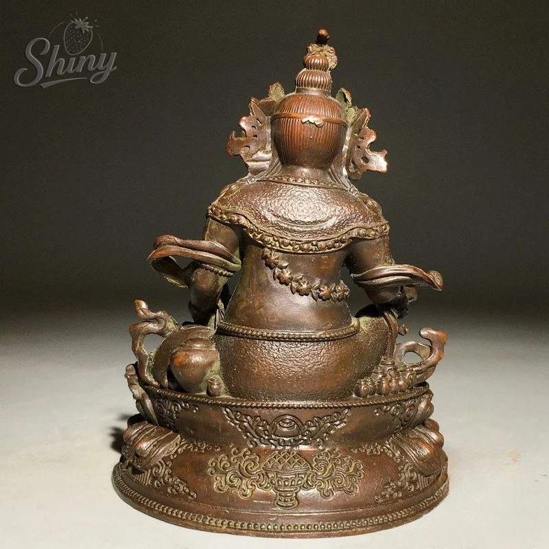 Antique Tibetan Buddhist Yellow Jambhala Tsanbala Statue Buddha Statue Statues for Decoration Home Decor