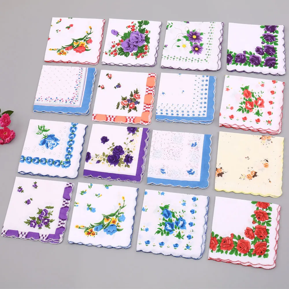 20 pezzi di eleganti fazzoletti con bordo a denti per donna, fazzoletti morbidi e confortevoli in puro cotone, souvenir per la sposa della stagione del matrimonio, regali per la festa della mamma