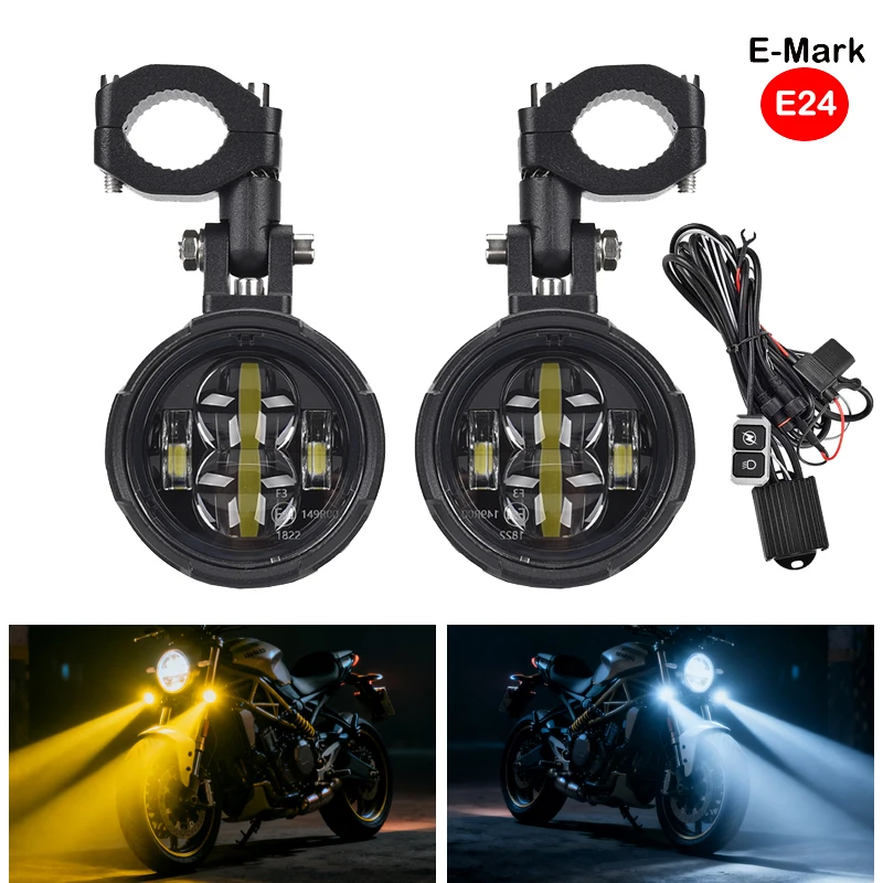 

Emark Motorcycle Fog Light Headlight Dual Color For BMW R1250GS LC R1200GS ADV Adventure F800GS GSR F850GS F750GS Moto LED Light