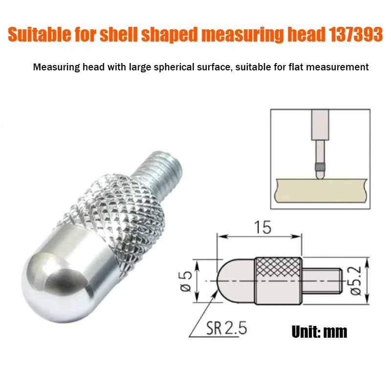Dial Indicator Shell Type Contact Point 137393 Large Spherical Surface for Flat Surface Measuring Replacement Accessory
