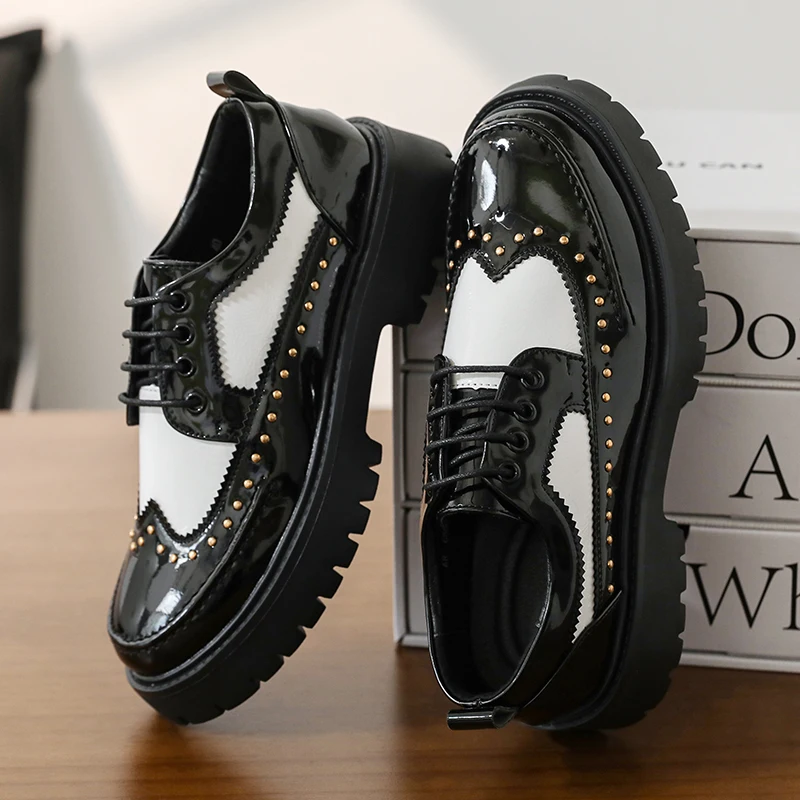 

Мужские деловые броги на платформе, легкие удобные модные походные туфли на шнуровке, деловая офисная обувь, мужские размеры 38-46