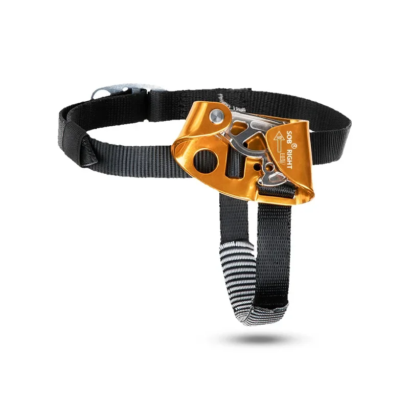 150kg Right/Left Foot Climbing Ascender Aluminium Alloy Descender Labor-saving Rope Climber Mountaineering Equipment