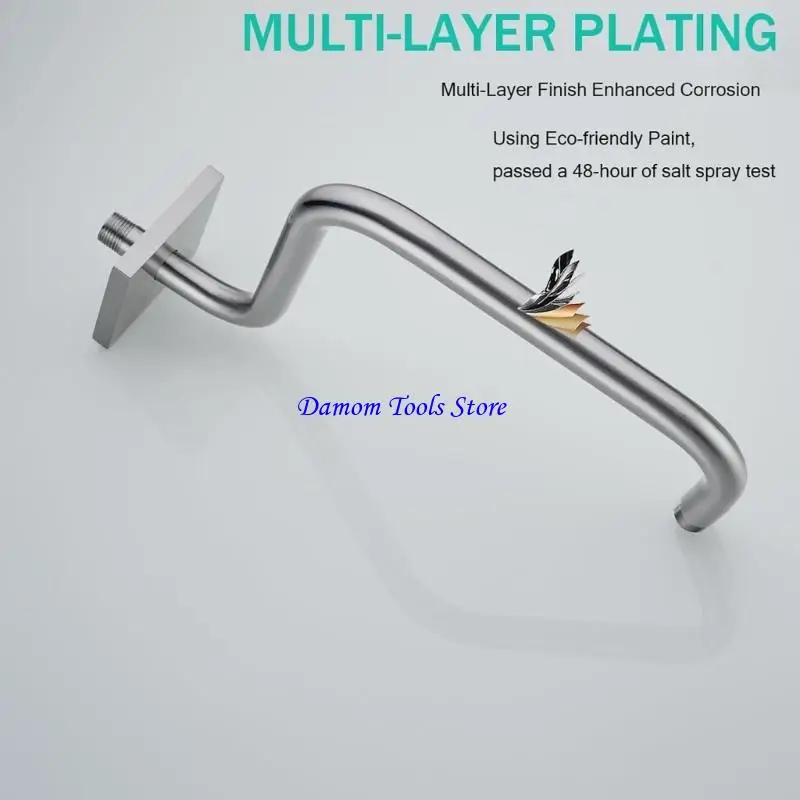 57BE Bathroom Shower Arm Replacement Pipe with Arched Profile