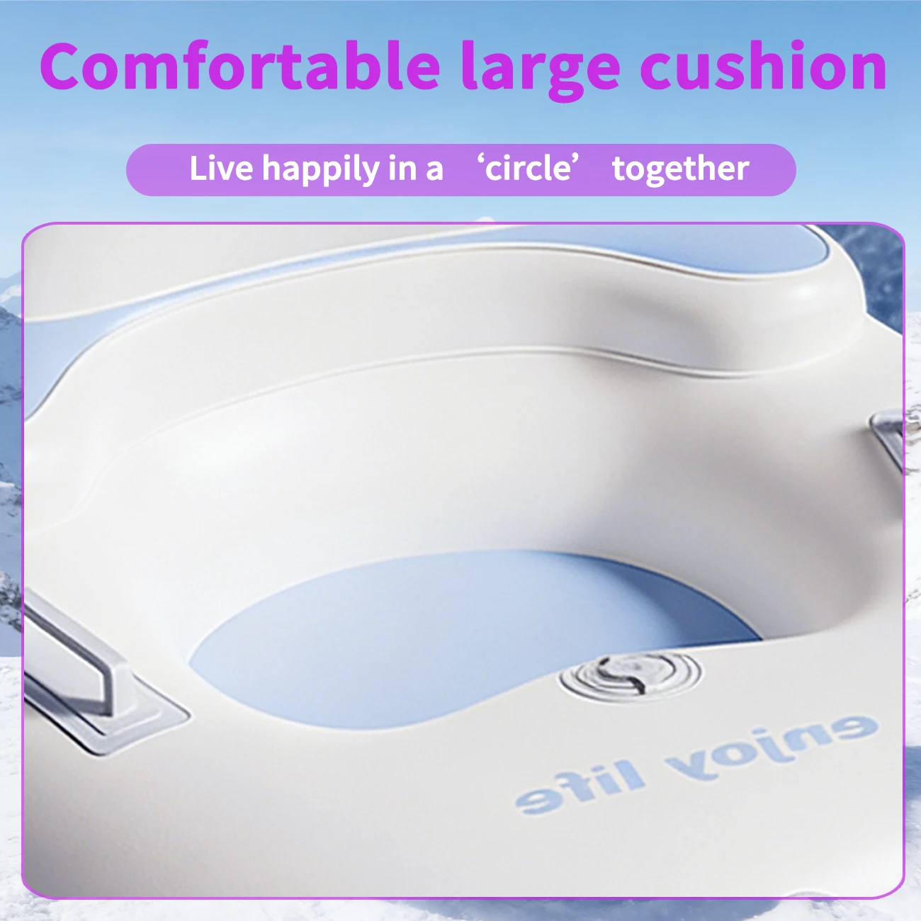 1PC Cold-Resistant Inflatable Snow Tube with Handle, Thickened Durable Winter Sled, Ideal Snow Toy for Family Outdoor Activities