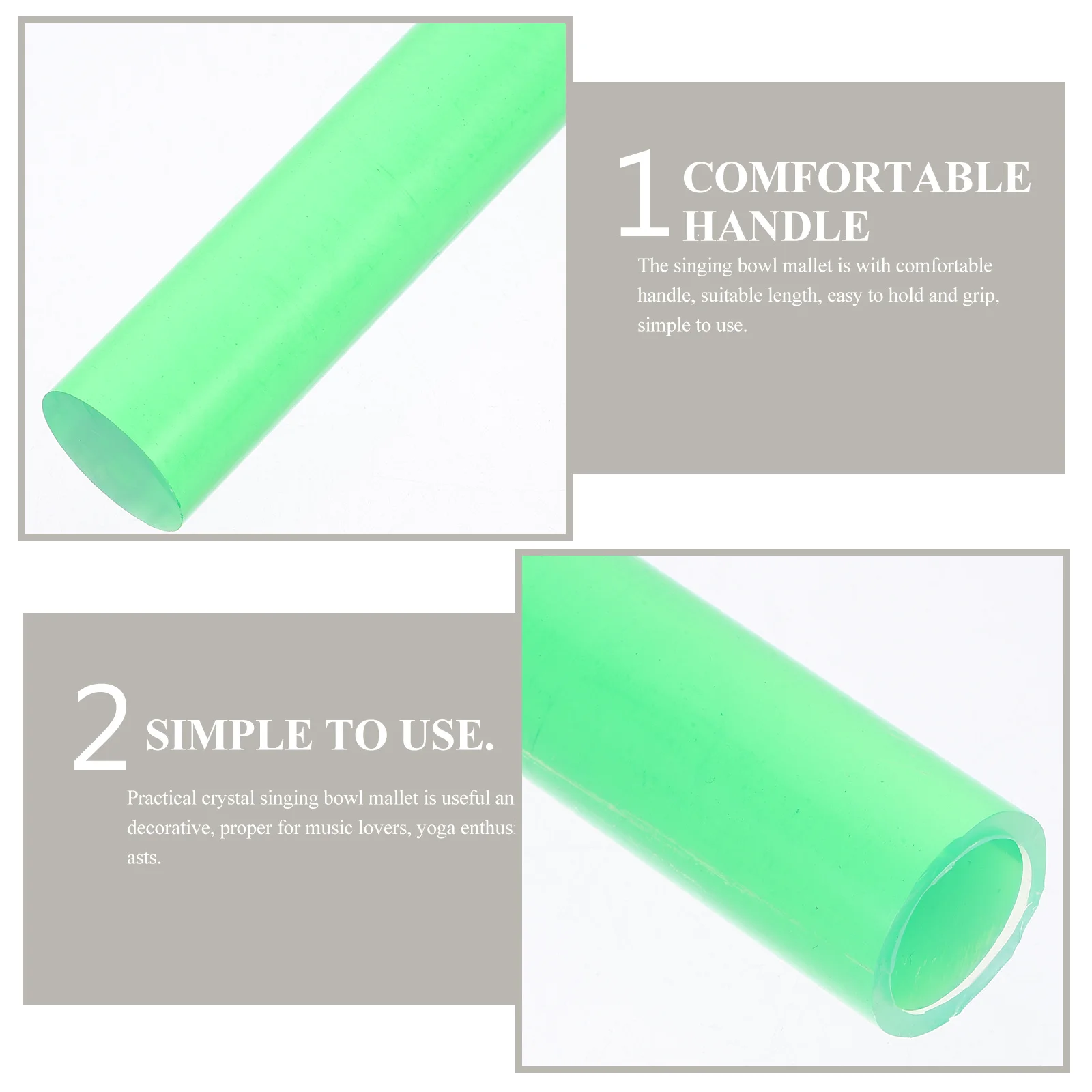 

Crystal Singing Bowl Mallet Sound Bowl Mallet Meditation Tool Durable Lightweight Clear Tone Comfortable Handle