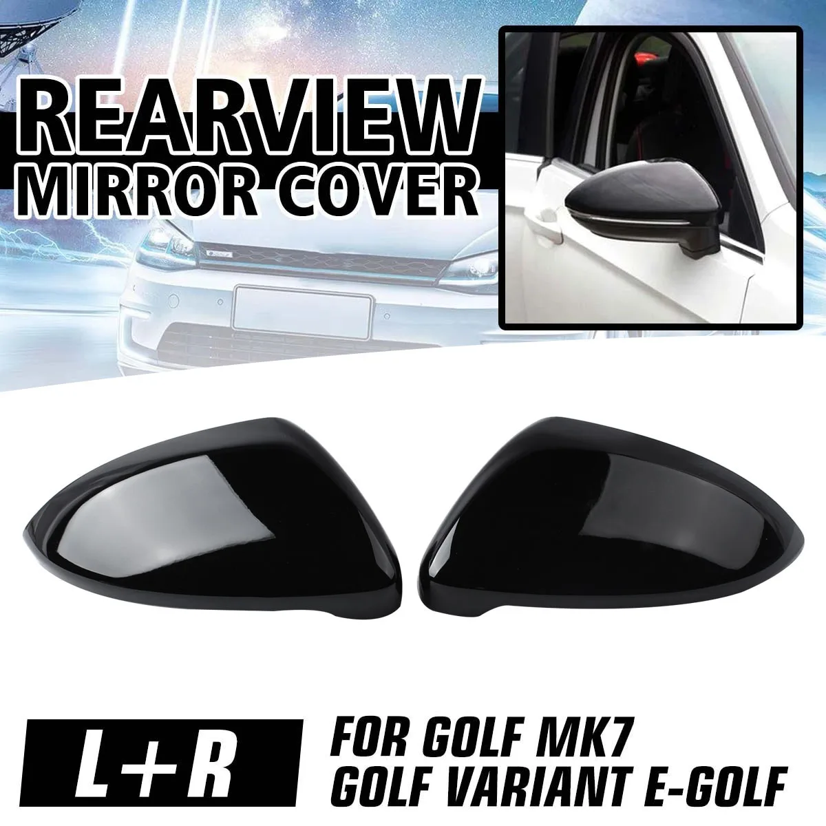 Car Side Rearview Mirror Cover Wing Mirror Shell for GOLF 7 MK7 MK7.5 R GTE GTD 2013-2018