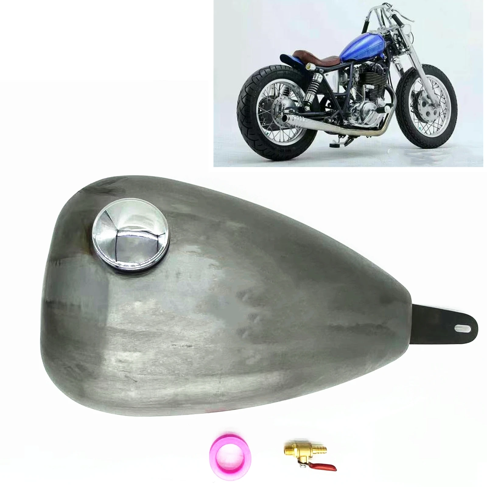 

Petrol Gas Fuel Tank For Yamaha SR400 Water Drop Style With Cap Handmade Modified Motorbike Motorcycle Fuel Oil Gasoline Can