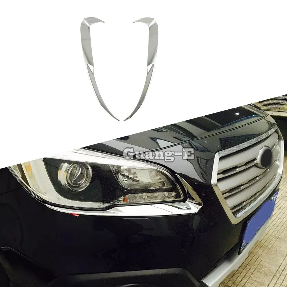 

Styling Head Front Eyebrow Trim Light Lamp Frame Stick ABS Chrome Cover 2PCs For Subaru Outback 2015 2016 2017 2018 2019 2020