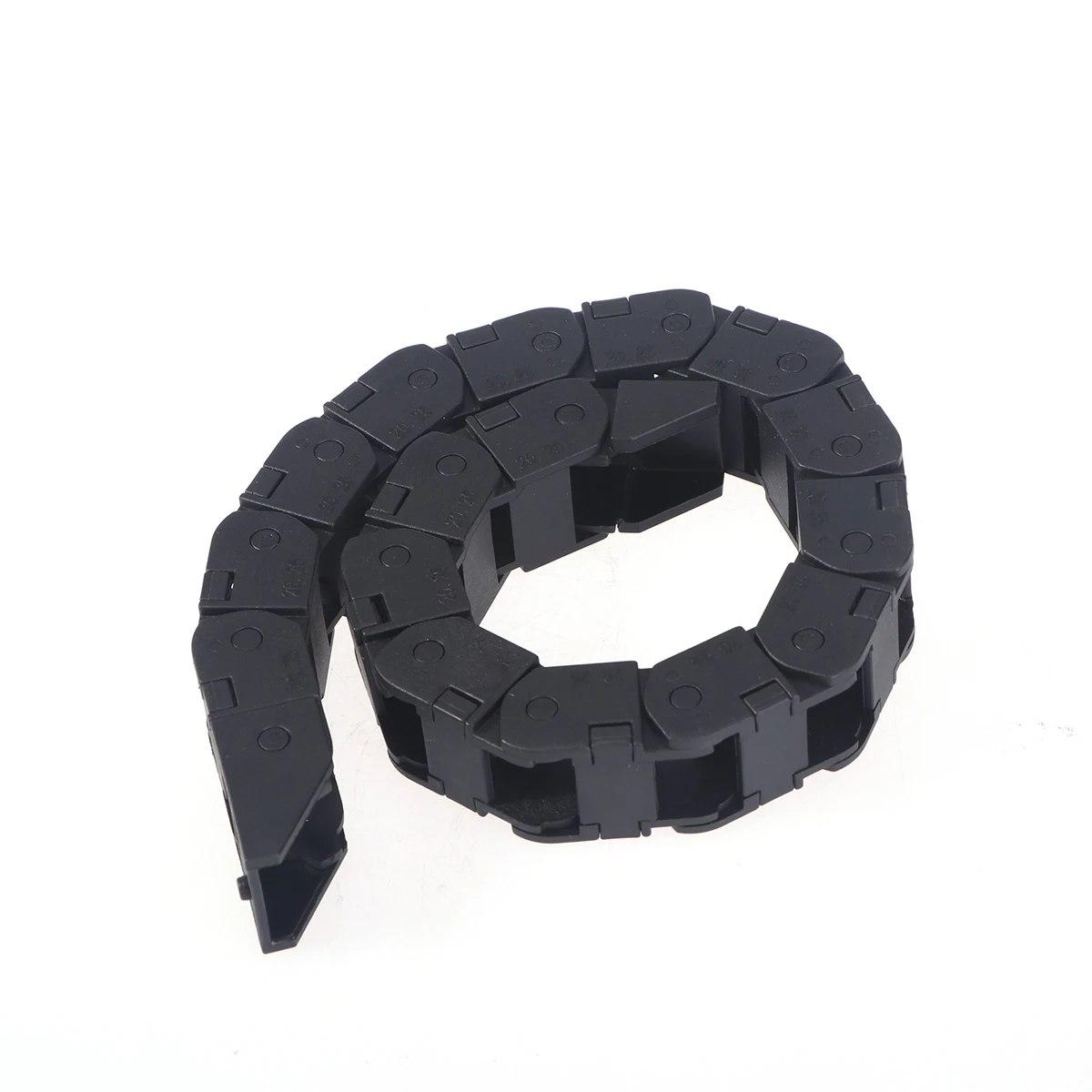 

Black Plastic Flexible Nested Semi Closed Drag Chain Cable Wire Carrier 455mm x 25mm x 20mm for Electrical Machines