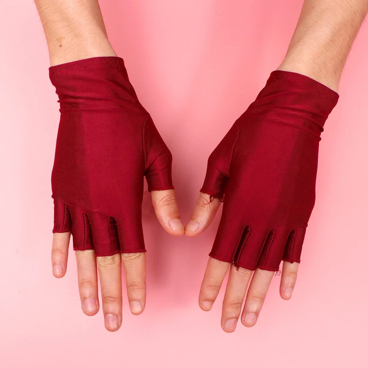 

2Pairs Uv Shield Manicure Gloves Half-Finger Nail Art Hand Protector Anti Uv Gel Nail Lamp Radiation Black Half-Finger Gloves